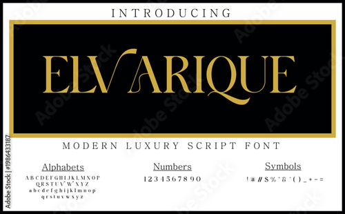 Elvarique features refined handwritten strokes with modern script elegance, ideal for branding, logos and digital typography where a sophisticated and stylish appearance is required.