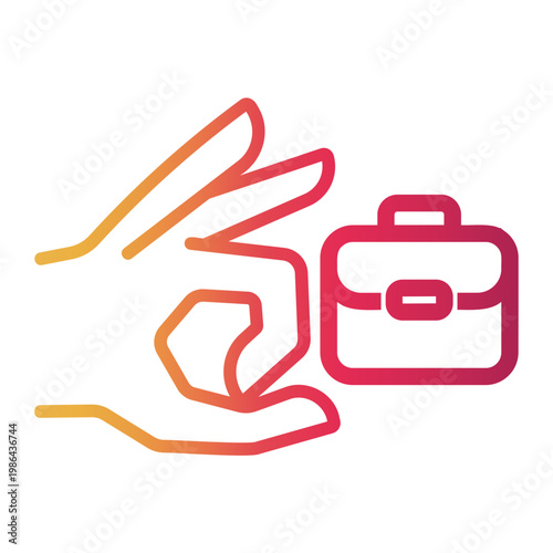 unemployment Line Gradient Icon