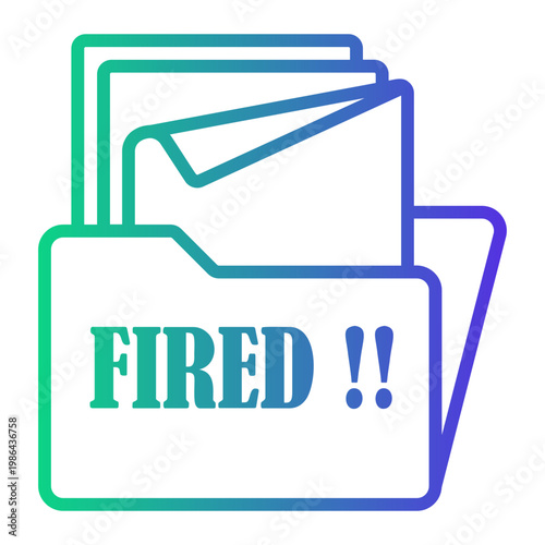 unemployment Line Gradient Icon