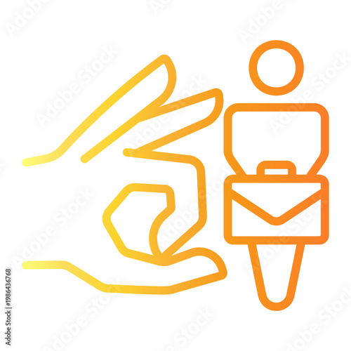 unemployment Line Gradient Icon