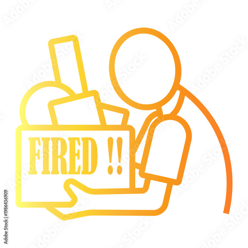 unemployment Line Gradient Icon