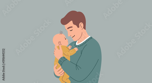 Man Holding Baby in His Arms.
