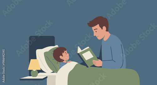 Man reading to a child.