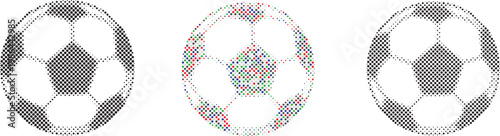 Soccer Ball Illustration with Modern Halftone Dot Pattern