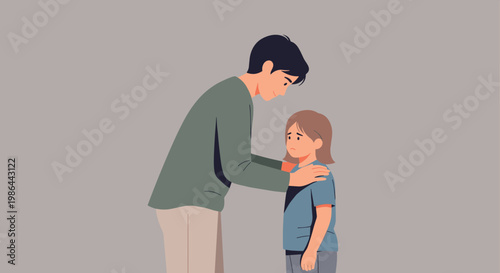 Man talking to little boy.