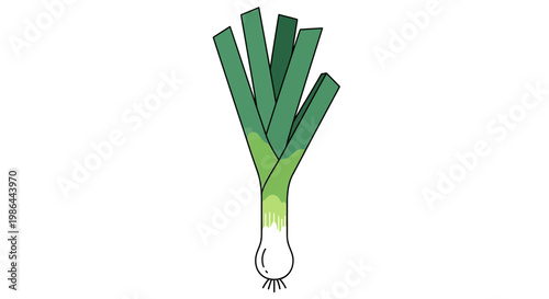 Fresh Leek Vegetable Illustration, Healthy Food, Organic Ingredient, White Background