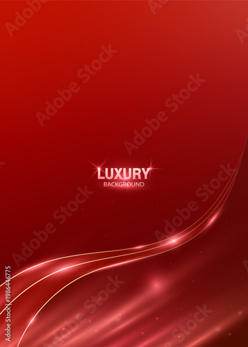 Gradient Red Abstract Background With Light Lines Curve. Vector graphic eps 10. Perfect for precentation