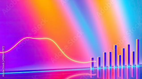 Futuristic Business Growth Graph Background with Terracotta and Teal Glow in Minimal Fintech Dashboard Style