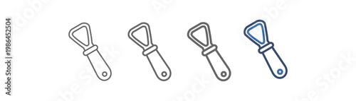 
outline icon set bottle opener with bottle opener design
