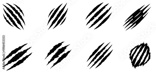 vector set of claw mark icon
