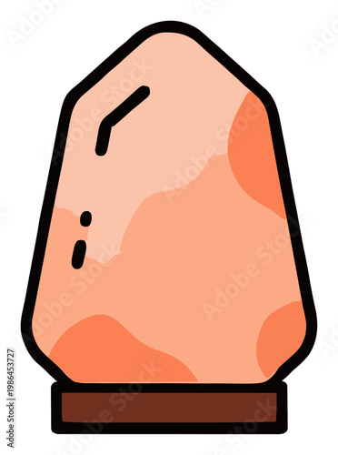 Glowing himalayan salt lamp floating on white. Generative AI