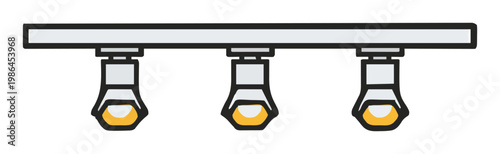 Track lighting system vector illustration front view. Generative AI