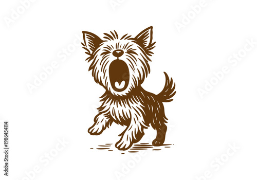 Yorkshire Terrier Dog hand drawn simple sketch vector illustration