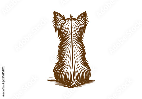 Yorkshire Terrier Dog hand drawn simple sketch vector illustration
