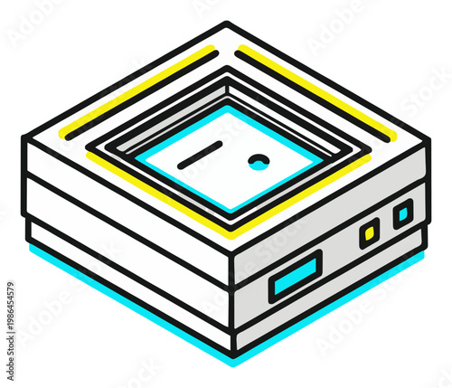 Vacuum sealer machine neon isometric vector illustra.... Generative AI