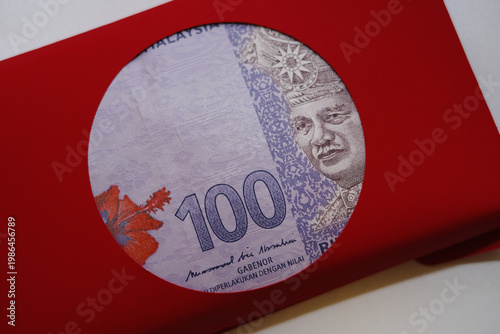 Wallpaper Mural One Hundred of Malaysia Ringgit in red envelope Torontodigital.ca