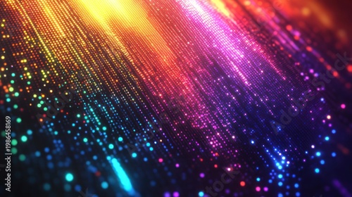 Abstract Rainbow Fiber Optics Light Streaks.