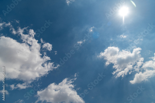 Blue sky with cumulus clouds