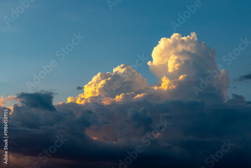 Blue sky with cumulus clouds