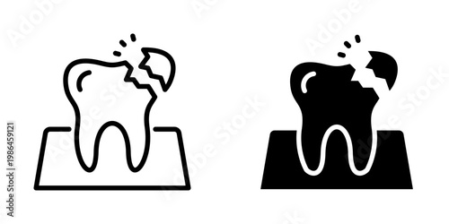 Broken tooth icon, element icon for design branding, print, and digital media