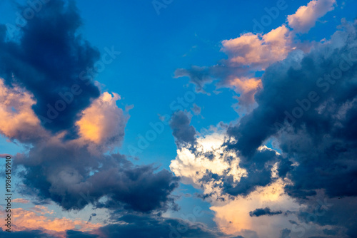 Blue sky with cumulus clouds