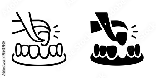 Tooth extraction icon, element icon for design branding, print, and digital media