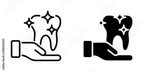 Tooth whitening icon, element icon for design branding, print, and digital media