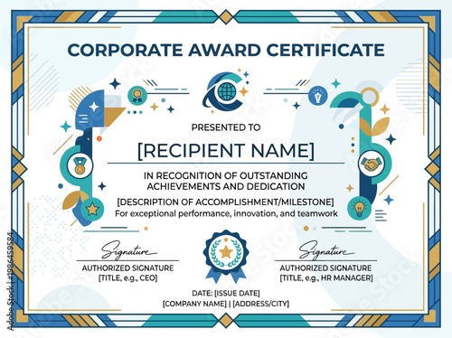 Corporate Award Certificate Template for Recognizing Achievements and Dedication with Formal Design