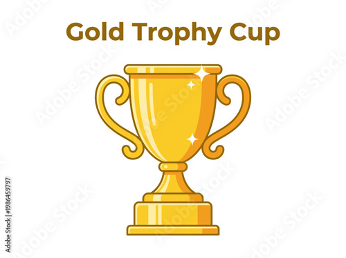 A golden trophy cup, symbolizing achievement and victory, is displayed against a clean white background, perfect for celebrating success in any competition or award ceremony