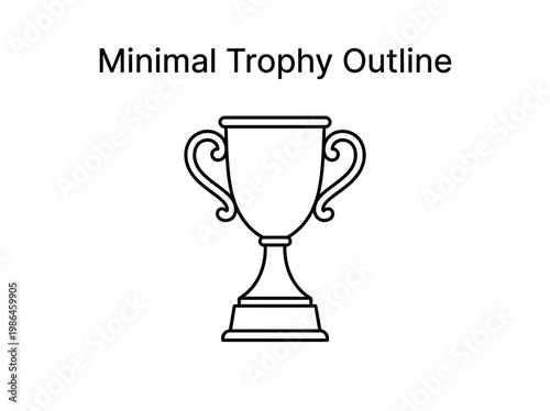 Minimal Trophy Outline Vector Graphic for Awards and Achievements