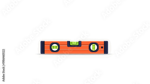 Orange bubble level tool instrument.