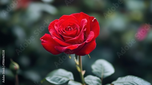 Beautiful Red Rose in Bloom.