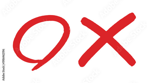 赤色の丸とバツ記号ベクター