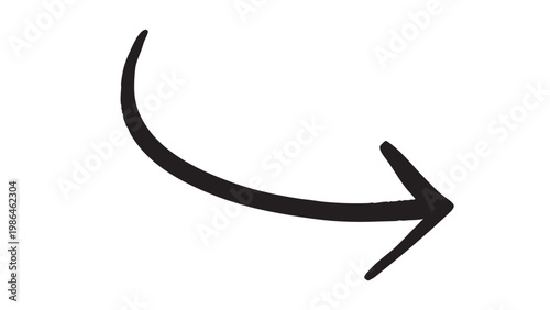 右下向きの曲がった矢印ベクター