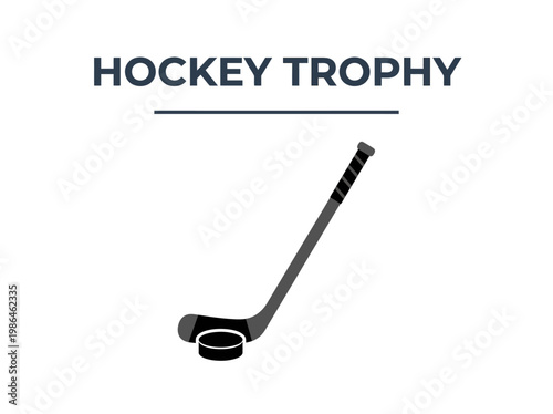 A dynamic illustration of a hockey stick and puck, symbolizing the thrill and victory of the sport
