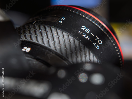 Close-Up of a 28-70mm Camera Lens for Photography