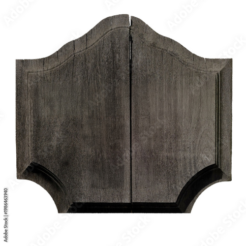 Vintage wood sign. Blank. Isolated.