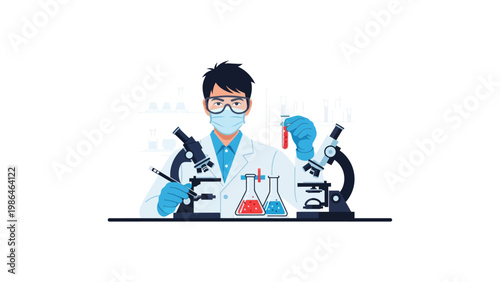 Scientist working in laboratory setting.