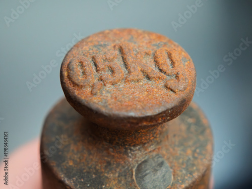 Rusty Metal Weight for Precision Calibration Scales