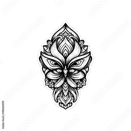 Intricate Tattoo Design Face Art.