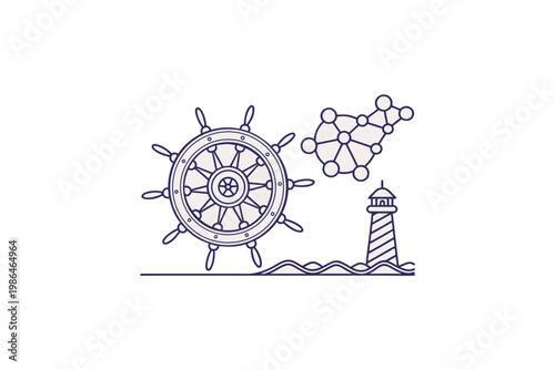 minimal widgets icon connected with small nodes