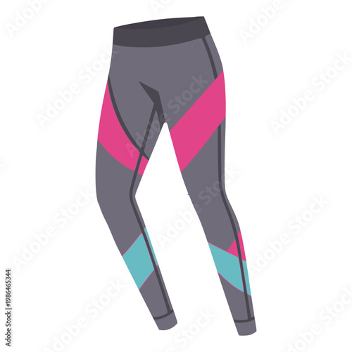 gray sport tight trousers costume jersey flat color vector illustration template design