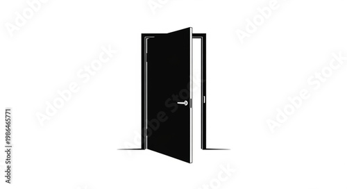 Open Black Door Symbolizing Opportunity and New Beginnings.
