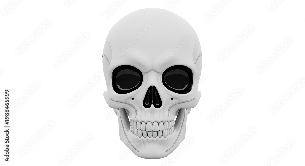 Obraz premium White 3D Skull with Black Eye Sockets