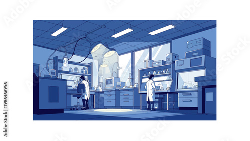 Two people in white lab coats.