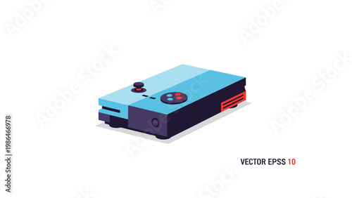 Vector illustration of a blue game console.