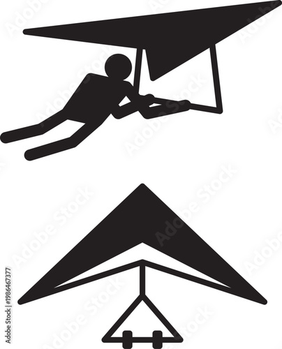 Hang glider Hang gliding icon vector illustration isolated.