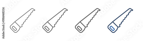 
outline icon set saw with hand saw design