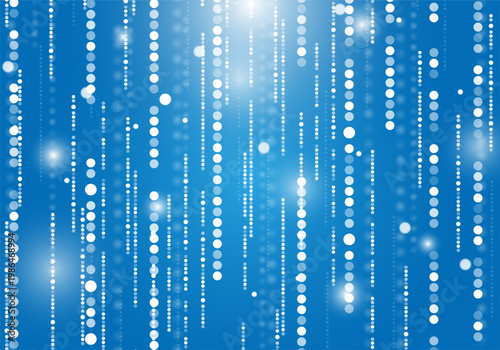 降り注ぐドットと光のデジタル背景素材