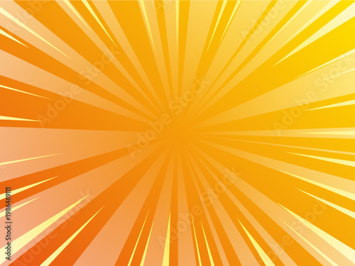 ポップでおしゃれなオレンジ色の集中線